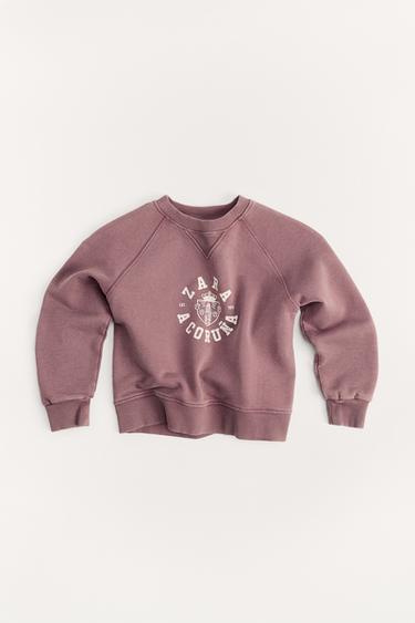 Zara AGES 6-14/ 50TH ANNIVERSARY VARSITY SWEATSHIRT - Brown