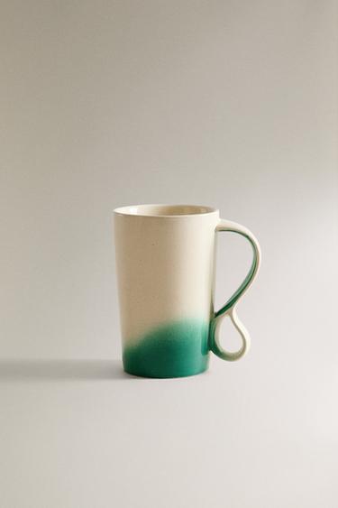 Zara OMBRÉ STONEWARE MUG X COLLAGERIE - Green / Ecru