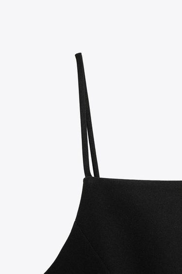 Zara STRAPPY SHORT DRESS - Black