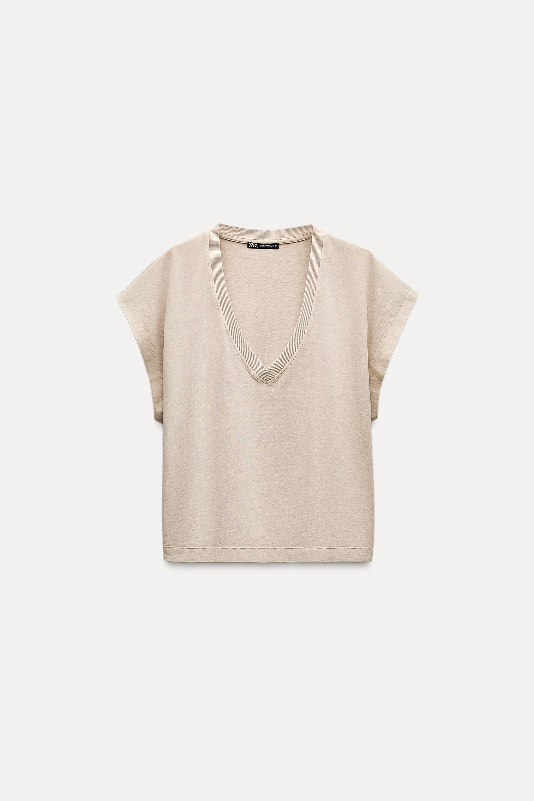 コレクション zara vネックtシャツ 透ける