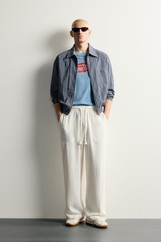 VISCOSE/LINEN RELAXED FIT TROUSERS - White by Zara - Image 0