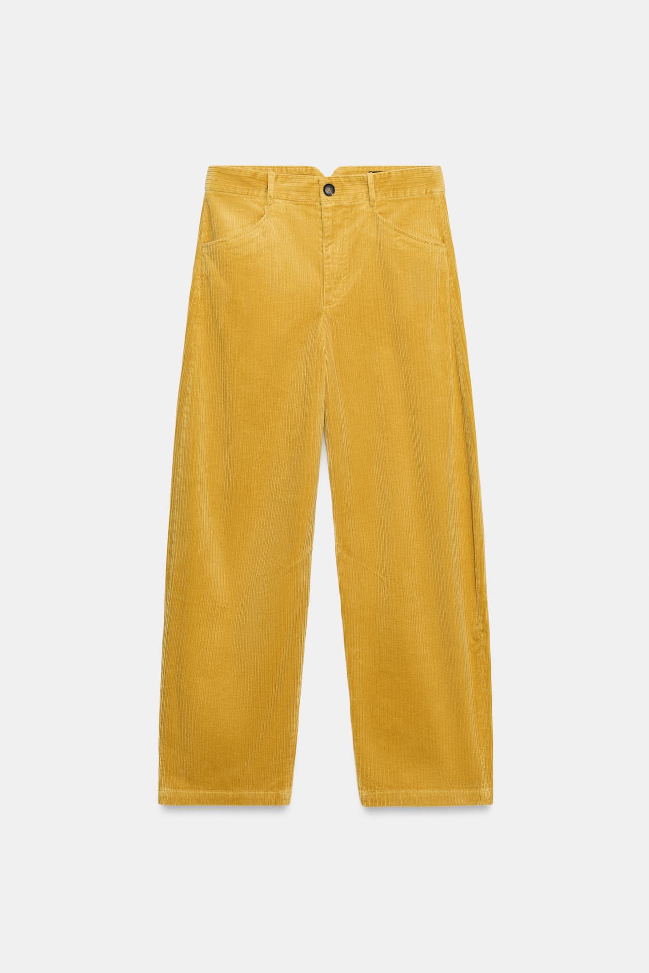 CORDUROY PANTS ZW COLLECTION — Yellow