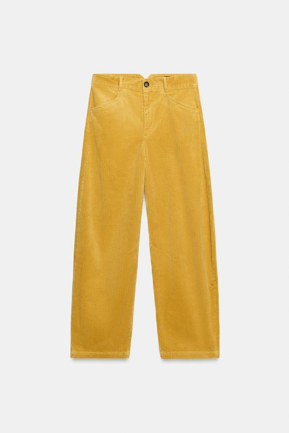 PANTALON EN VELOURS CÔTELÉ ZW COLLECTION - Jaune de Zara - Image 11