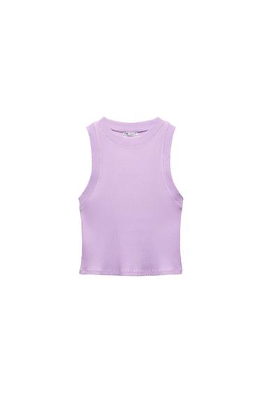 RIBBED HALTER TOP