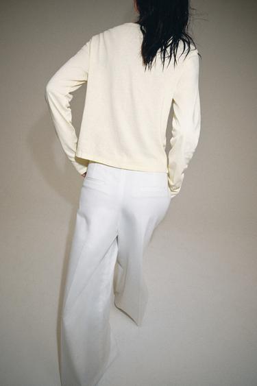 T-SHIRT 100% COTON BOUTONS - Jaune de Zara - Image 2