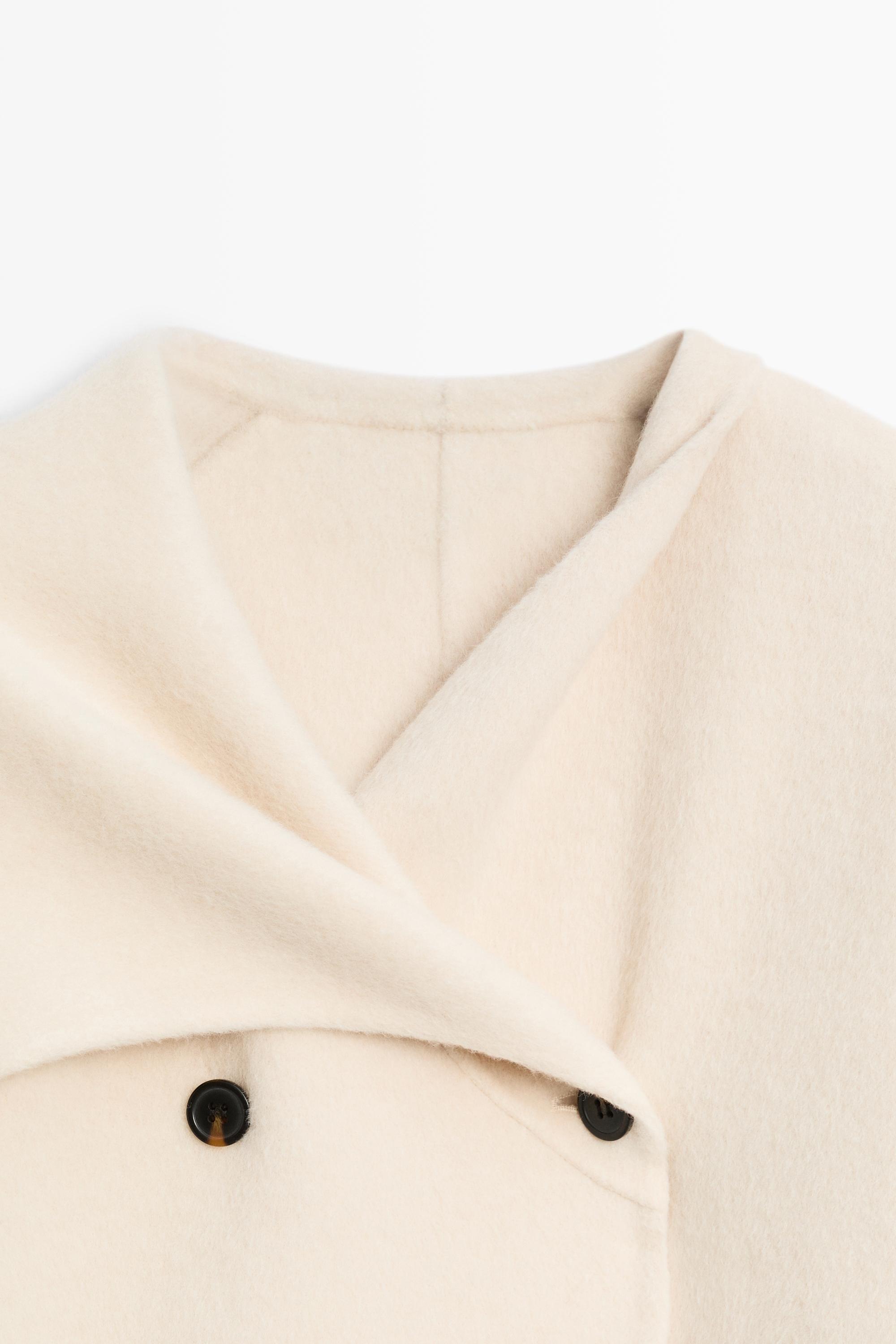 100% wool long coat with scarf