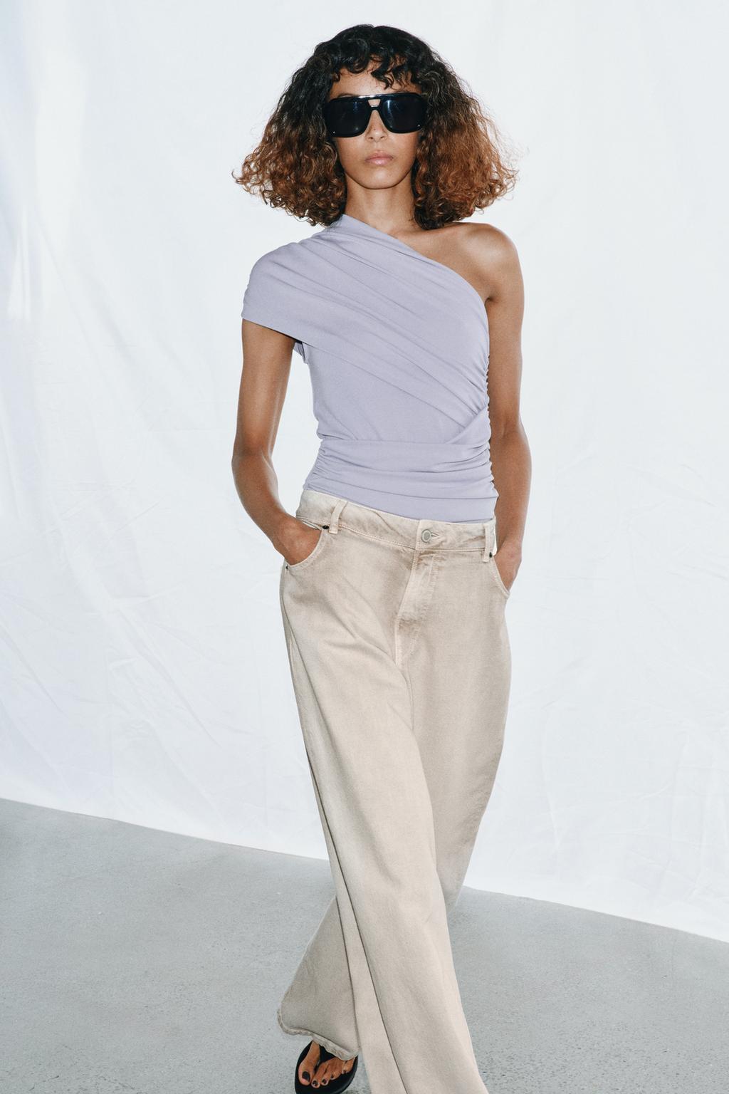 ASYMMETRIC DRAPED BODYSUIT