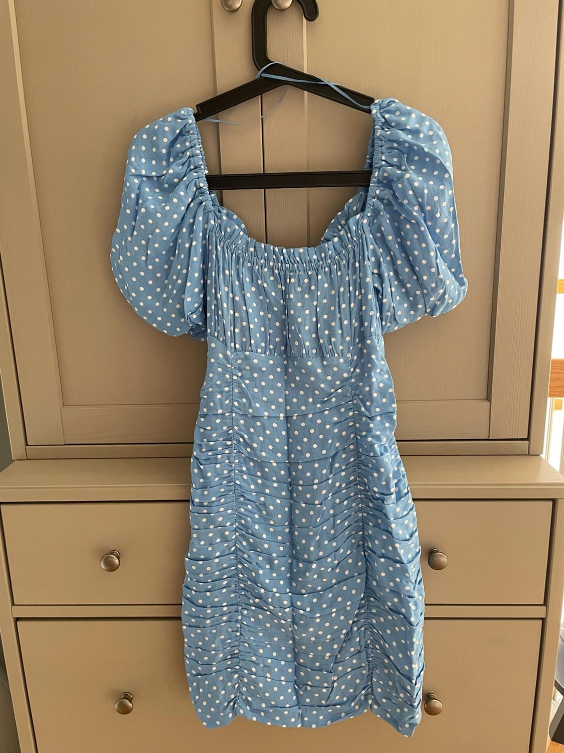 DRAPED POLKA DOT DRESS - Image 2