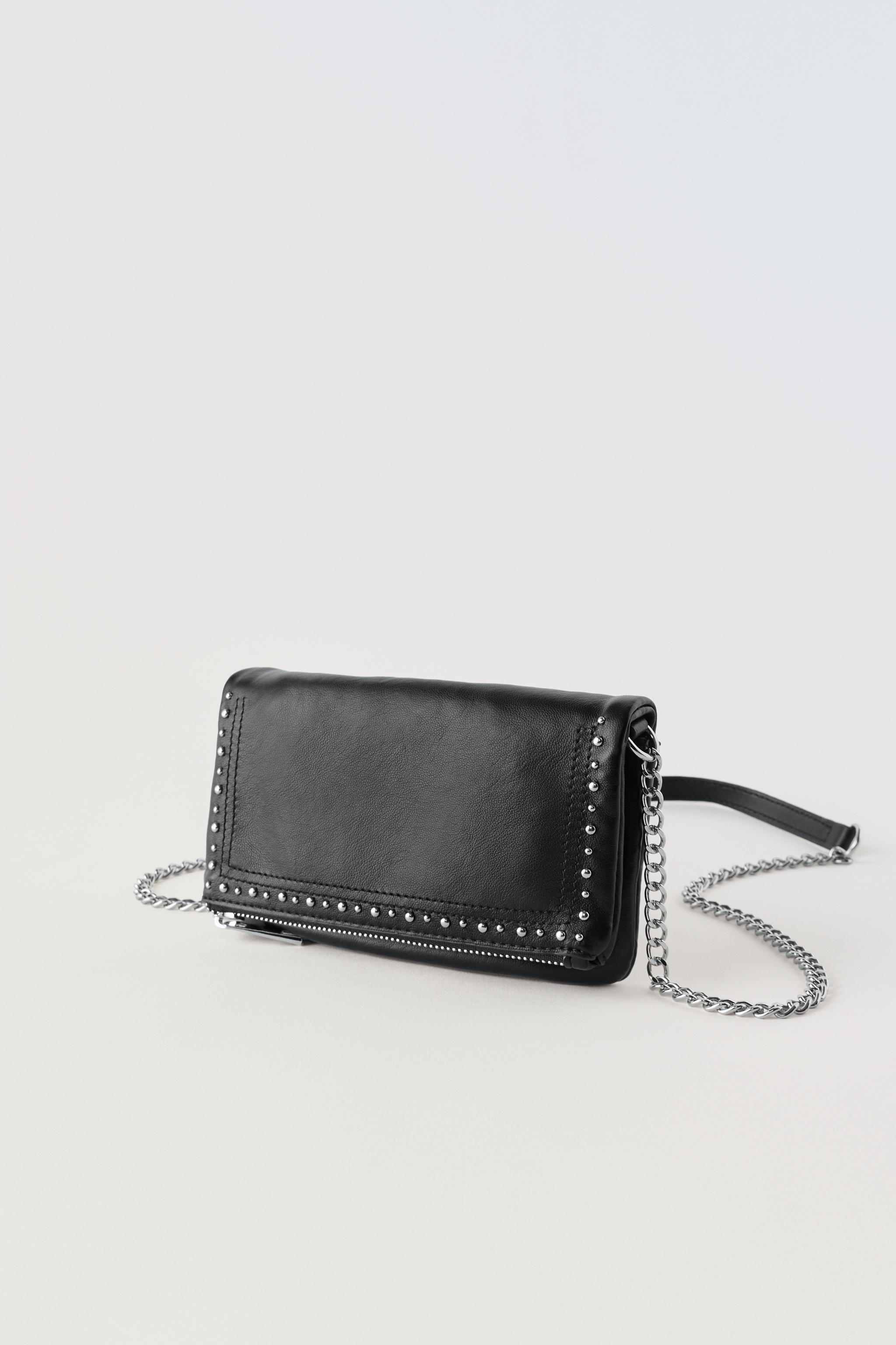 STUDDED CROSSBODY BAG Black ZARA Uzbekistan