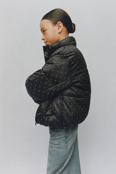 CAZADORA ACOLCHADA STRASS - Negro de Zara