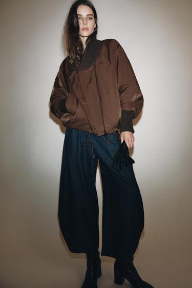 ZW COLLECTION RIBBED JACKET - Chocolate by Zara - Image 6