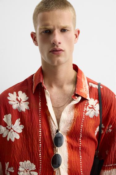 CHEMISE À IMPRIMÉ FLORAL - Écru / Rouge de Zara - Image 6