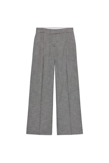 PANTALÓN ANCHO PATA DE GALLO - Negro / Crudo de Zara