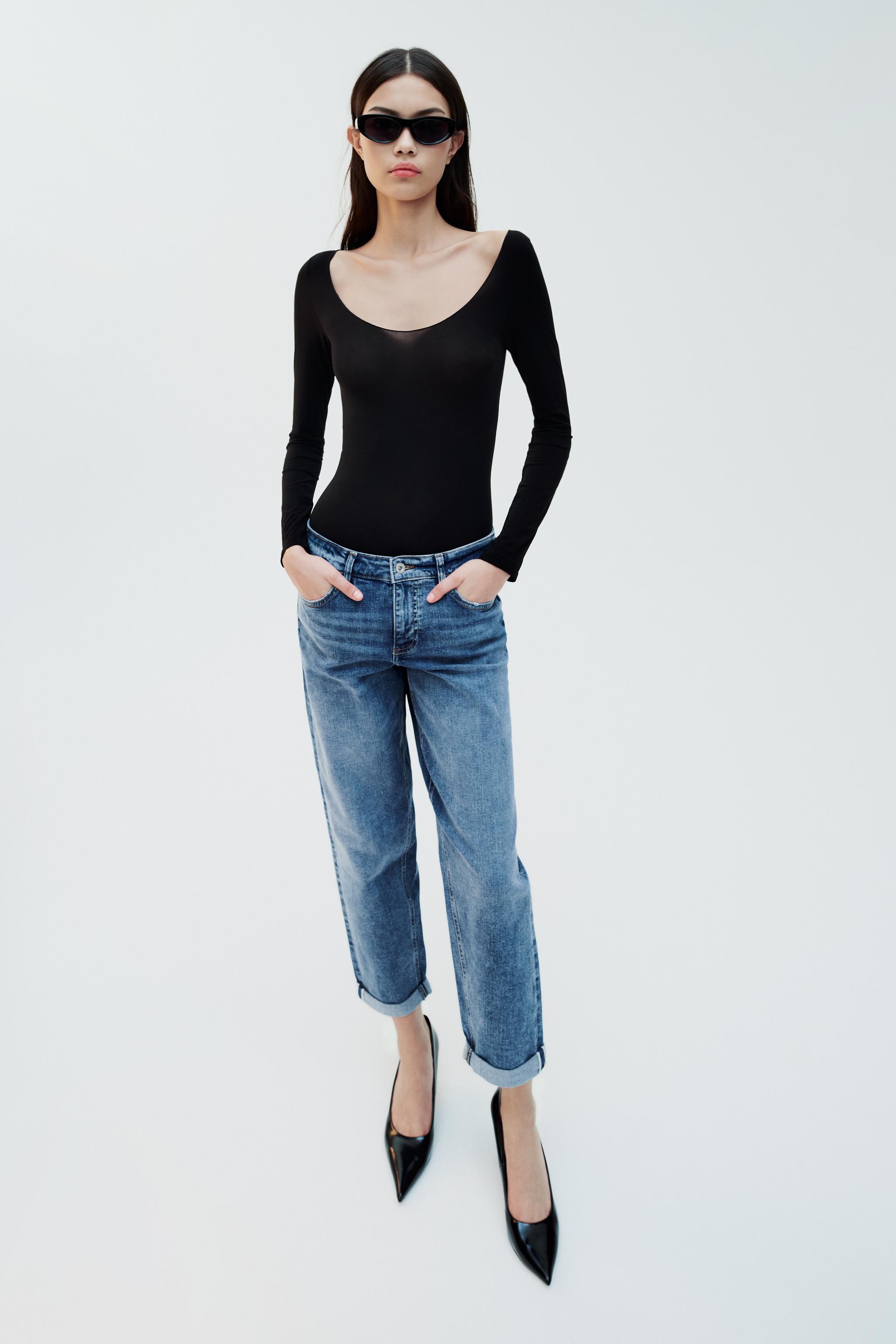 Z1975 SELVEDGE HIGH WAIST RELAXED FIT JEANS - Mid-blue | ZARA Canada