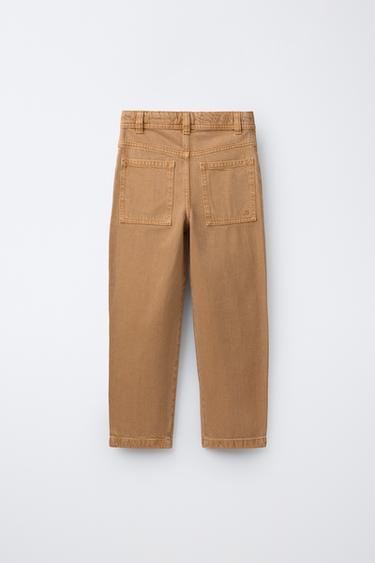 CANVAS STRAIGHT-LEG TROUSERS - Pumpkin by Zara - Image 1