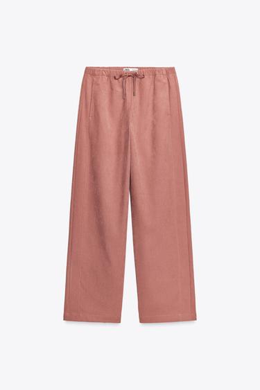 Zara ELASTIC WAIST PANTS - Pink