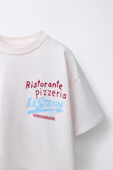 T-SHIRT IMPRIMÉ PIZZERIA - Rose pastel de Zara - Image 2