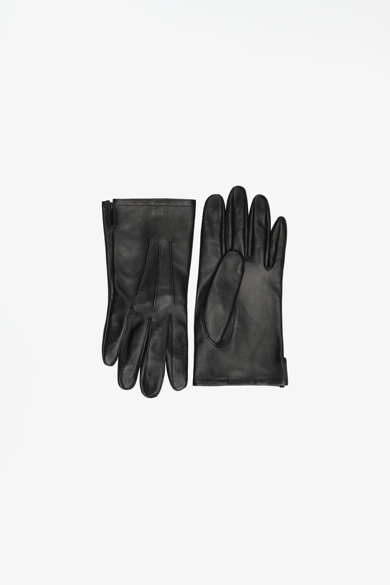 LIMITED EDITION 100% LEATHER SHORT GLOVES — Black