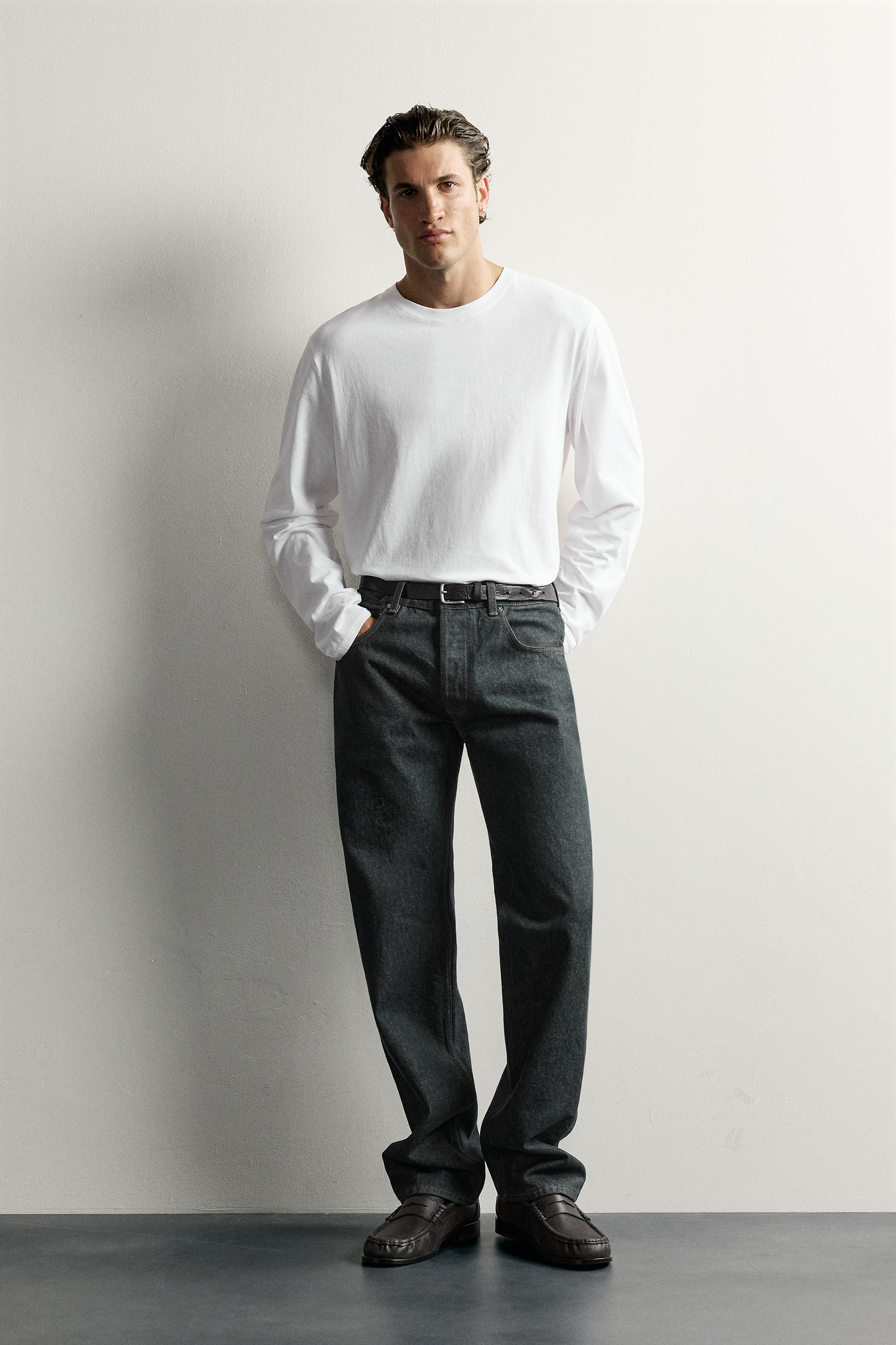 Zara RELAXED FIT UZUN KOLLU T-SHIRT