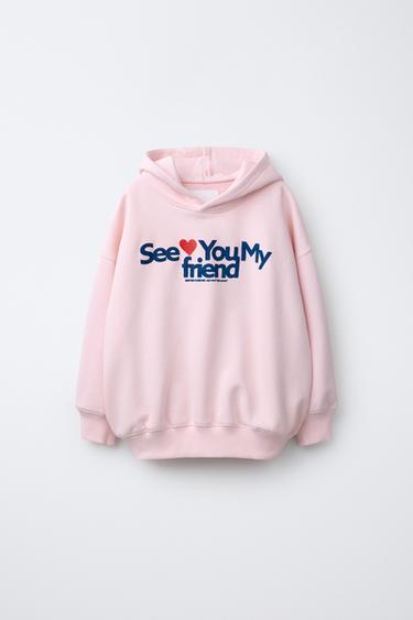 HEART PRINT HOODIE - Pink by Zara