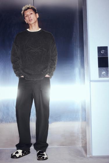 Zara 雙面刷破針織衫 - 棕色