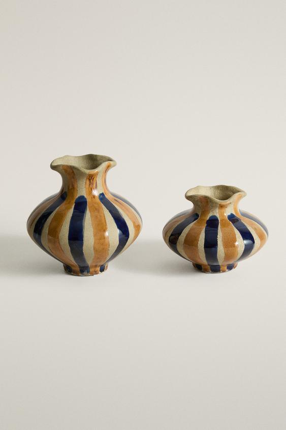 VASO DECORATIVO IN CERAMICA ROTONDO - Bianco di Zara - Immagine 0