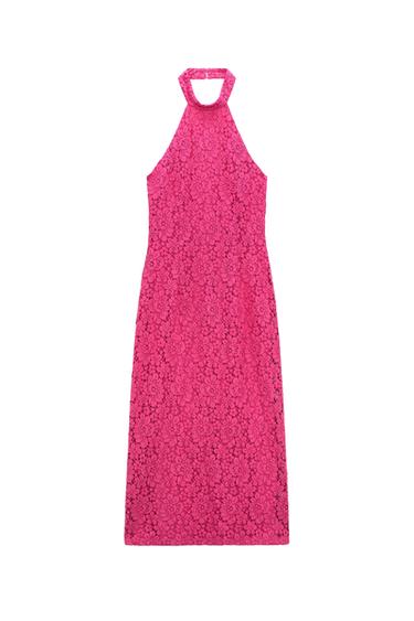 LACE HALTER DRESS