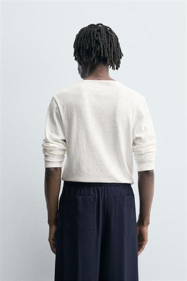 T-SHIRT COL BOUTONNÉ - Blanc de Zara - Image 2