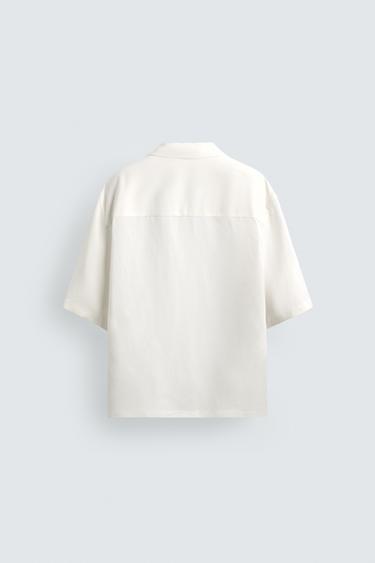 CHEMISE KIMONO VISCOSE - LIN - Blanc cassé de Zara - Image 8