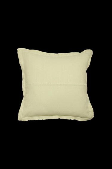 FRINGED CUSHION COVER - Mid-green by Zara