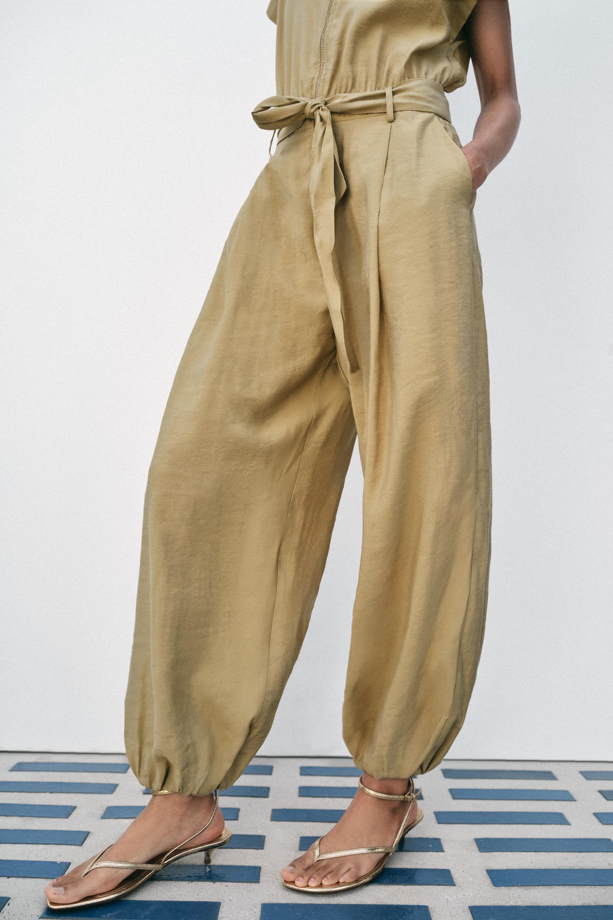 Belted Zip-Front Jumpsuit