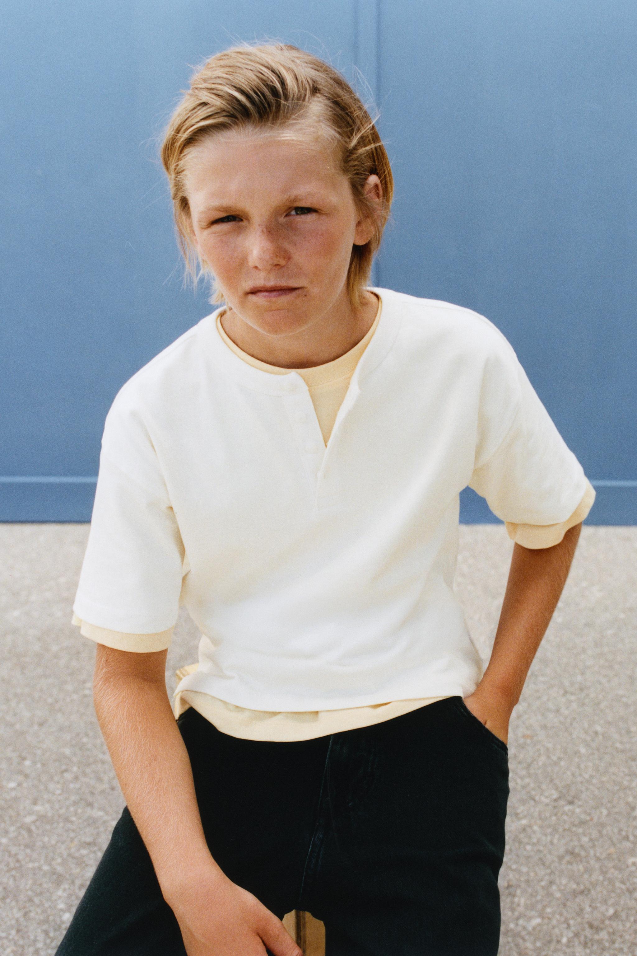 HENLEY POLO SHIRT — Ecru