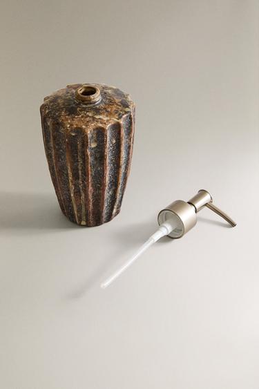 DISTRIBUTEUR SAVON TERRE CUITE RELIEF - Marron de Zara - Image 2