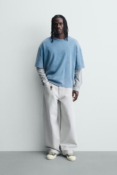 BOXY FIT TEXTURED SWEATSHIRT - Blue by Zara