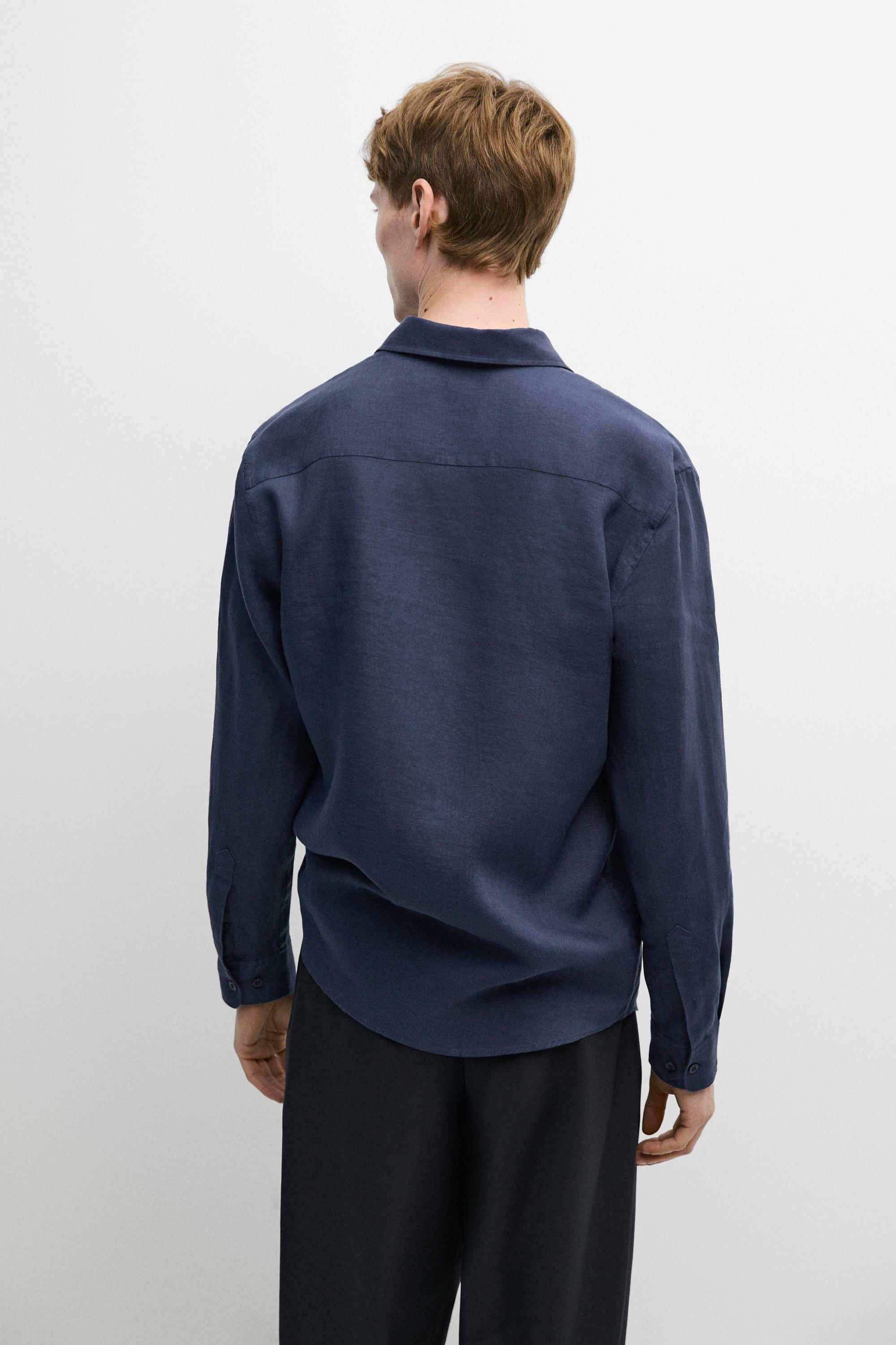 Slim fit 100% linen shirt