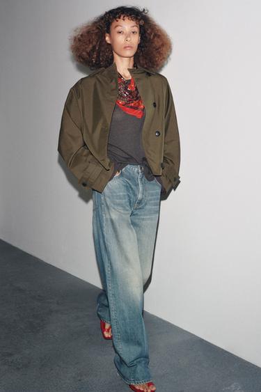 Zara ZW COLLECTION RELAXED MID-RISE JEANS - Light blue