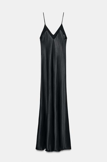ZW COLLECTION SLIP DRESS - Schwarz von Zara