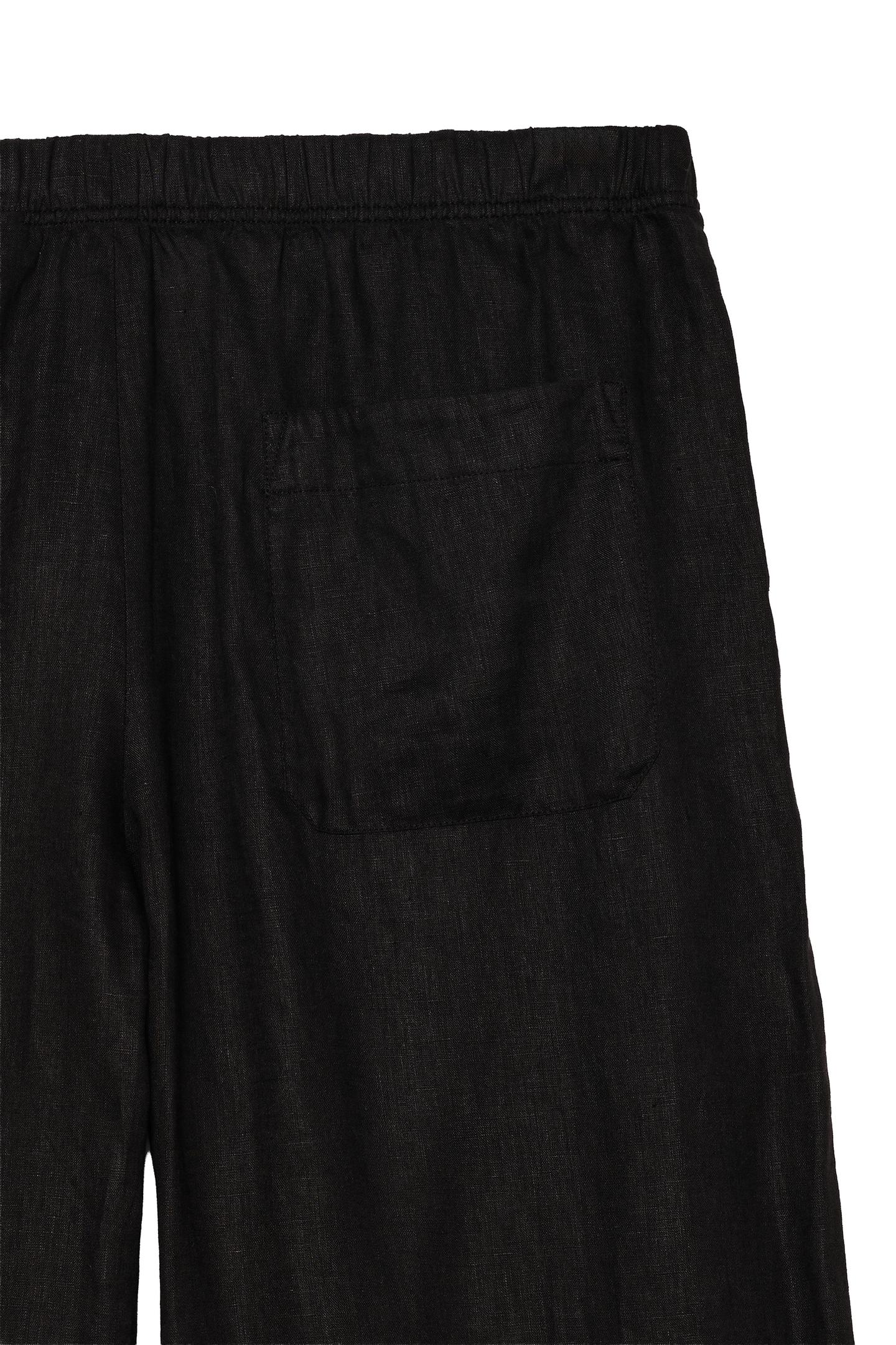 Мужские брюки Zara 100% Linen Relaxed Fit, цвет: Чёрный — фото 4