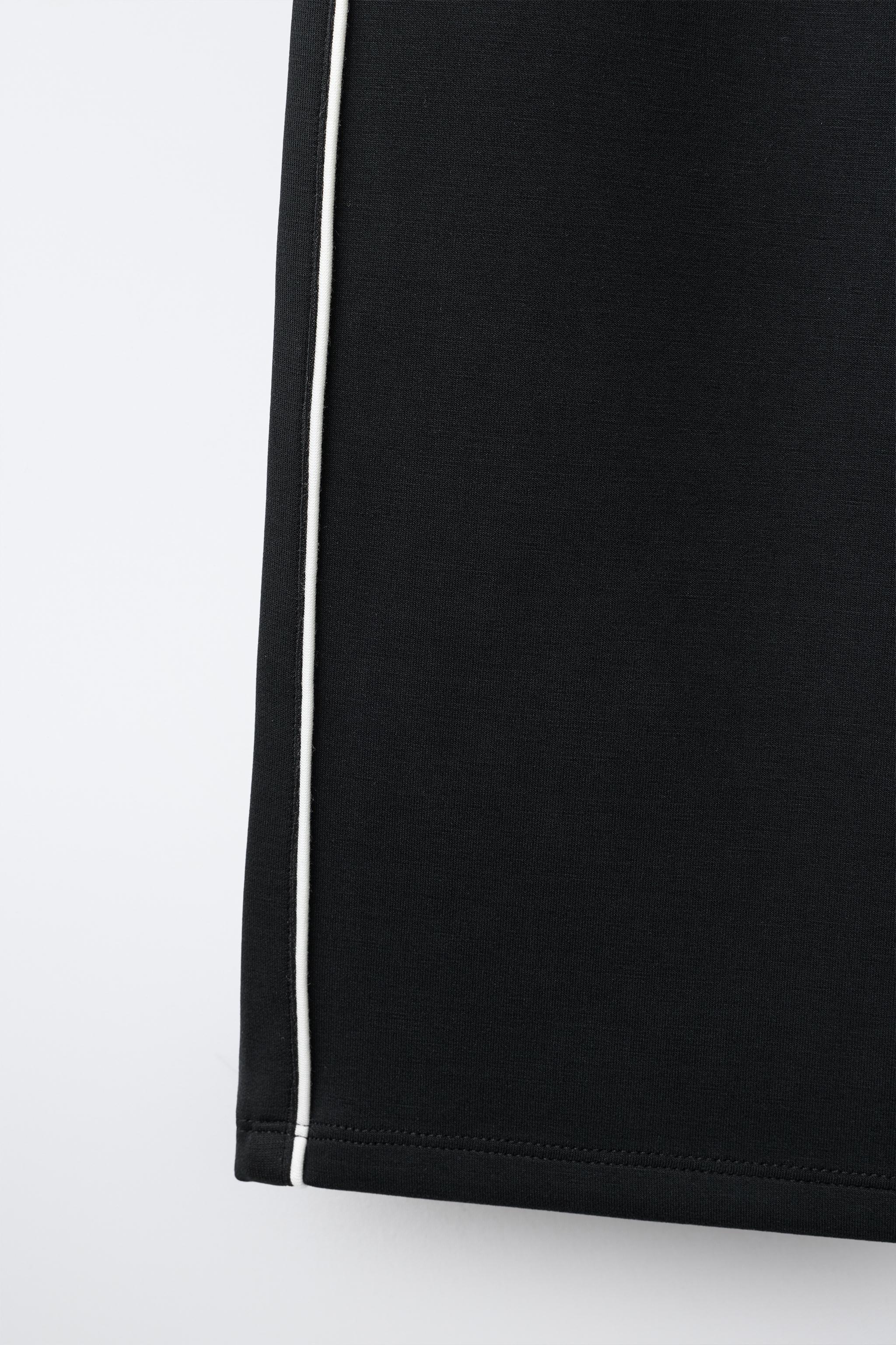 CONTRAST SPORTY WIDE-LEG PANTS