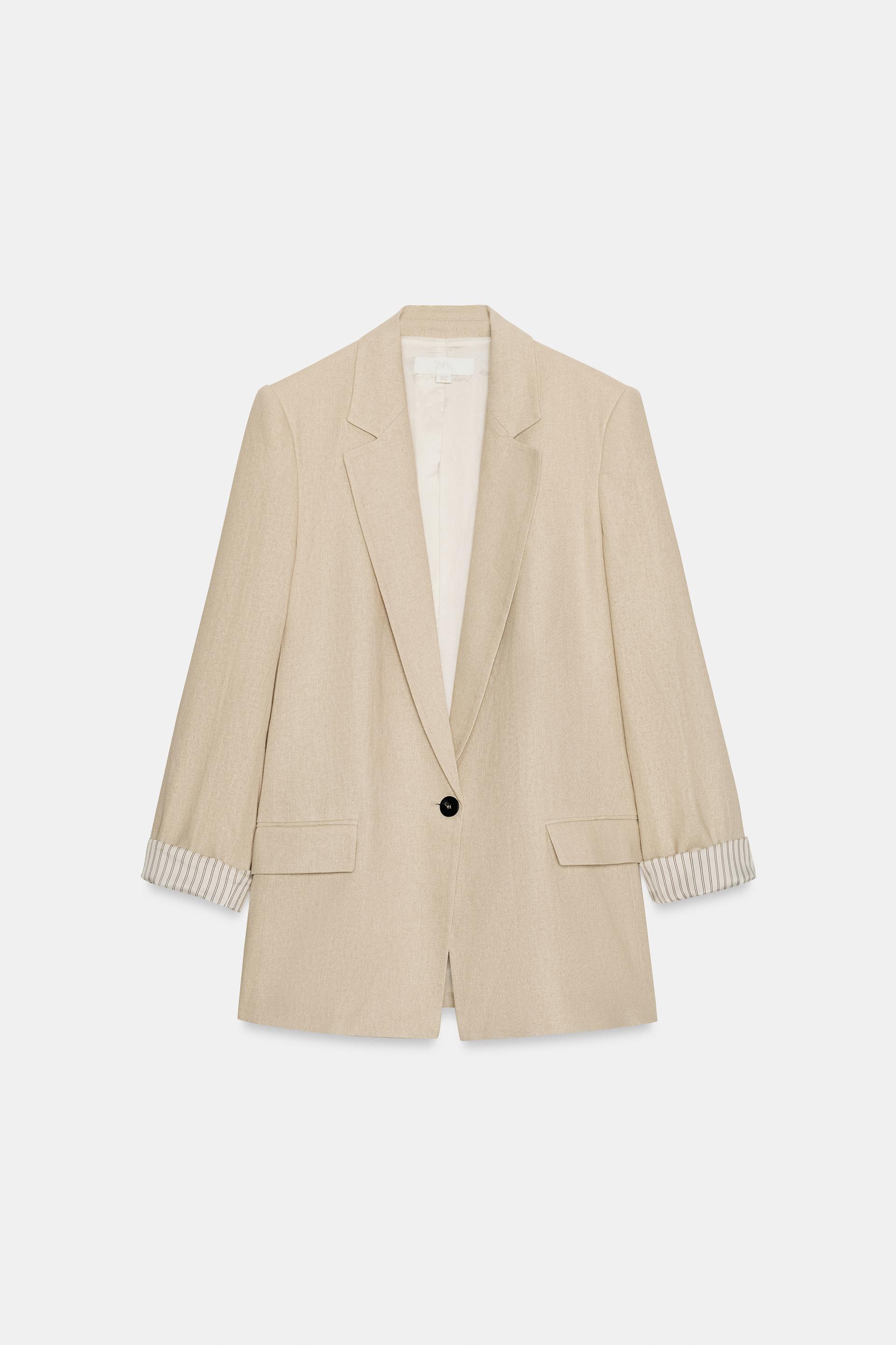 VESTE AVEC LIN À MANCHES RETROUSSÉES