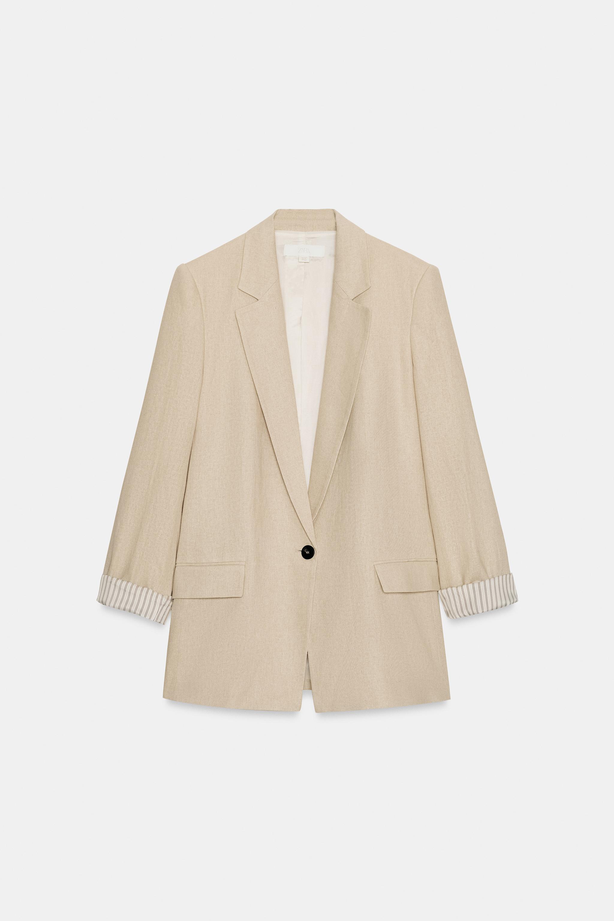 VESTE AVEC LIN À MANCHES RETROUSSÉES