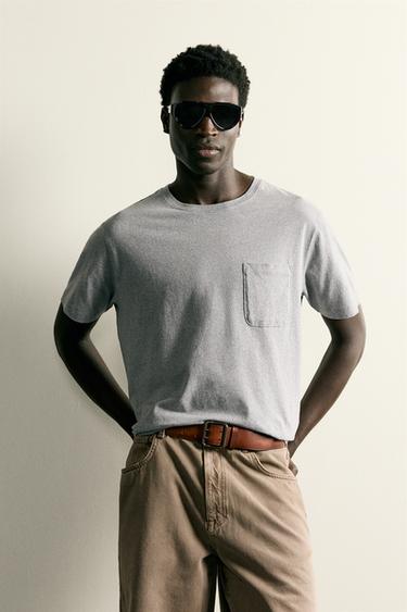 LIGHTWEIGHT RELAXED FIT T-SHIRT - Grey marl by Zara