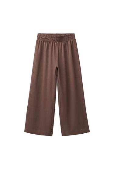 بنطلون WIDE LEG ثقيل الوزن - بني by Zara