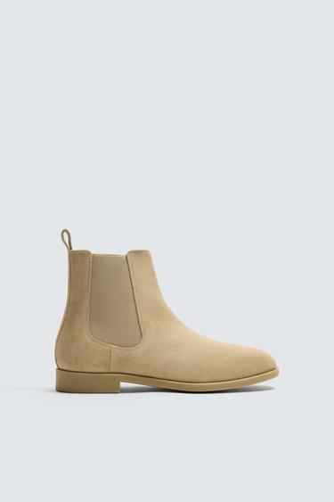 LEATHER CHELSEA BOOTS - Sand Brown by Zara