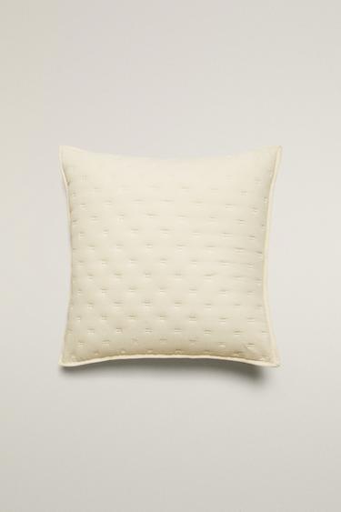 PLAIN CUSHION COVER WITH RAISED DOTS - Ecru by Zara