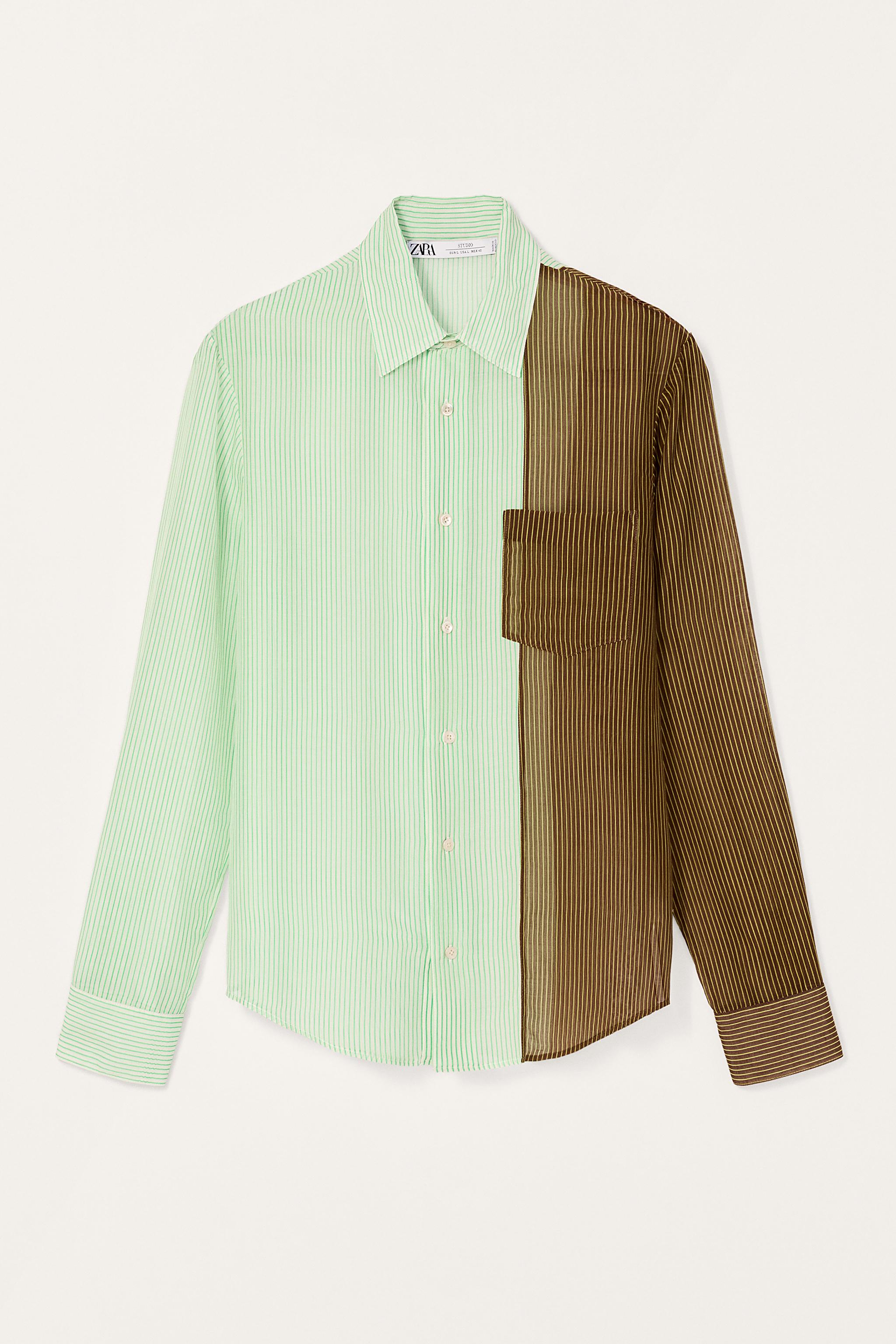 Polera Hombre Camisa ZARA Crossover Striped Rayas Algodón 97