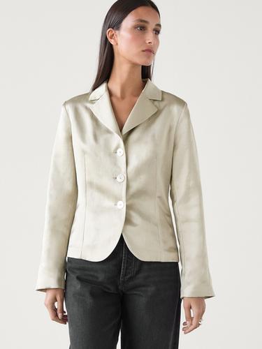 Americana entallada satinada - Gris perla de Zara