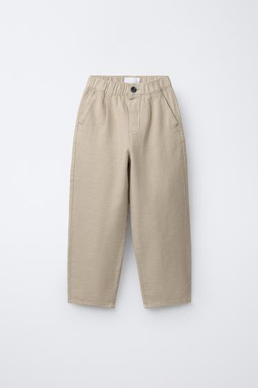 PANTALON DROIT RUSTIQUE - Beige de Zara