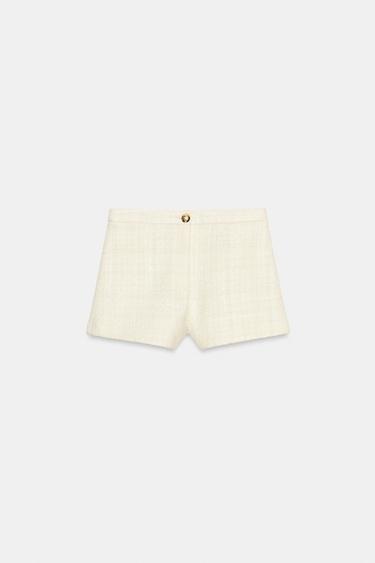 TEXTURED BUTTON BERMUDA SHORTS - Ecru by Zara - Image 0