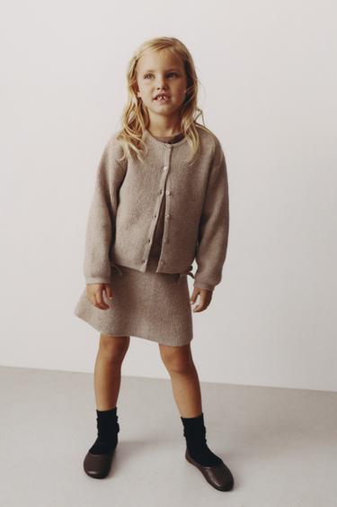 KNIT SKIRT WITH BOWS - Sand / Marl by Zara